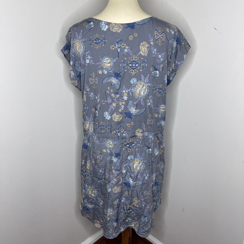 Womens Patagonia June Lake Blue Floral Dress Medium Cap Sleeve Short - Picture 3 of 9